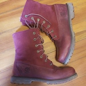 Timberland Women's Lace Up Boots - Burgundy
